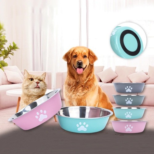 Stainless steel pet bowl - steel,