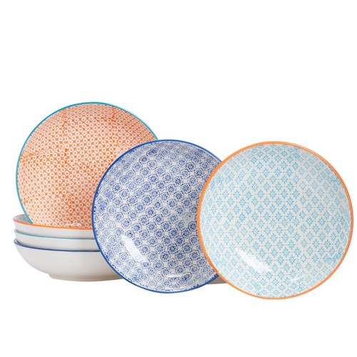 Large hand printed pasta bowls - large,