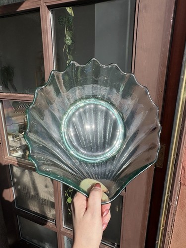Large blue heavy glass - large,