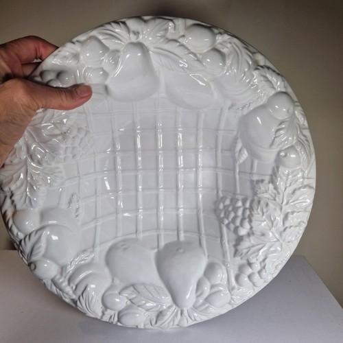 Large white ceramic fruit - white,