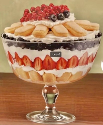 Large glass trifle - glass,