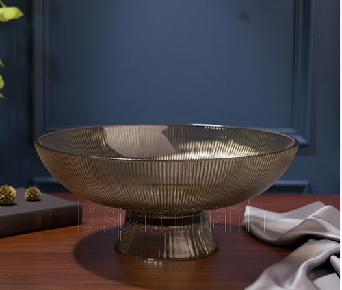Footed glass serving bowl - footed,
