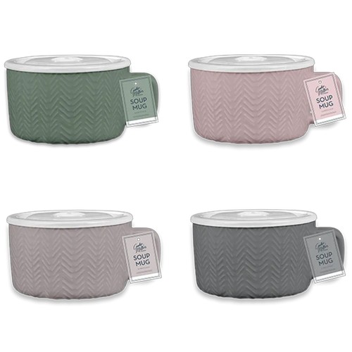 Microwave soup bowl mug with - bowl,