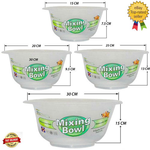 Plastic mixing bowls - bowls, clear