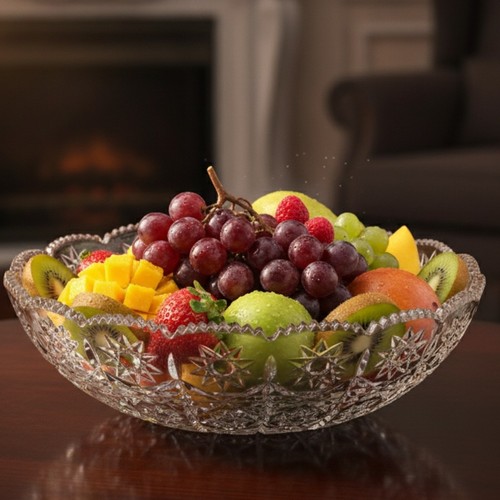 Glass bowl large heavy - heavy, clear