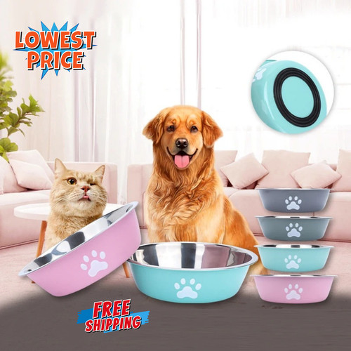 Stainless steel pet bowl - stainless,