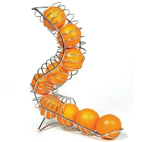 Large chrome curved fruit bowl - chrome,