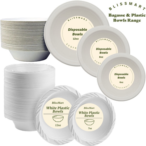 Disposable party bowls white - disposable,